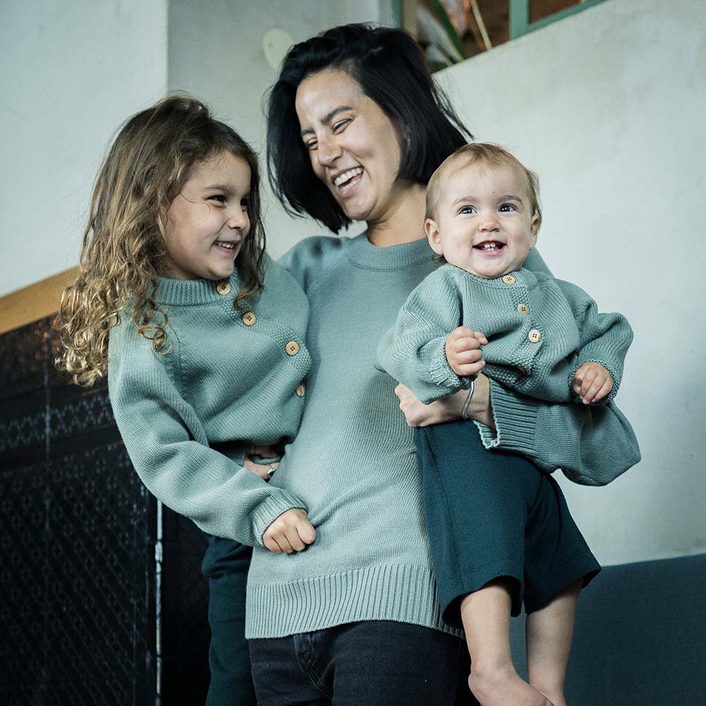 THE WOOLLY CARDIGAN - sage - Mamelo Shop