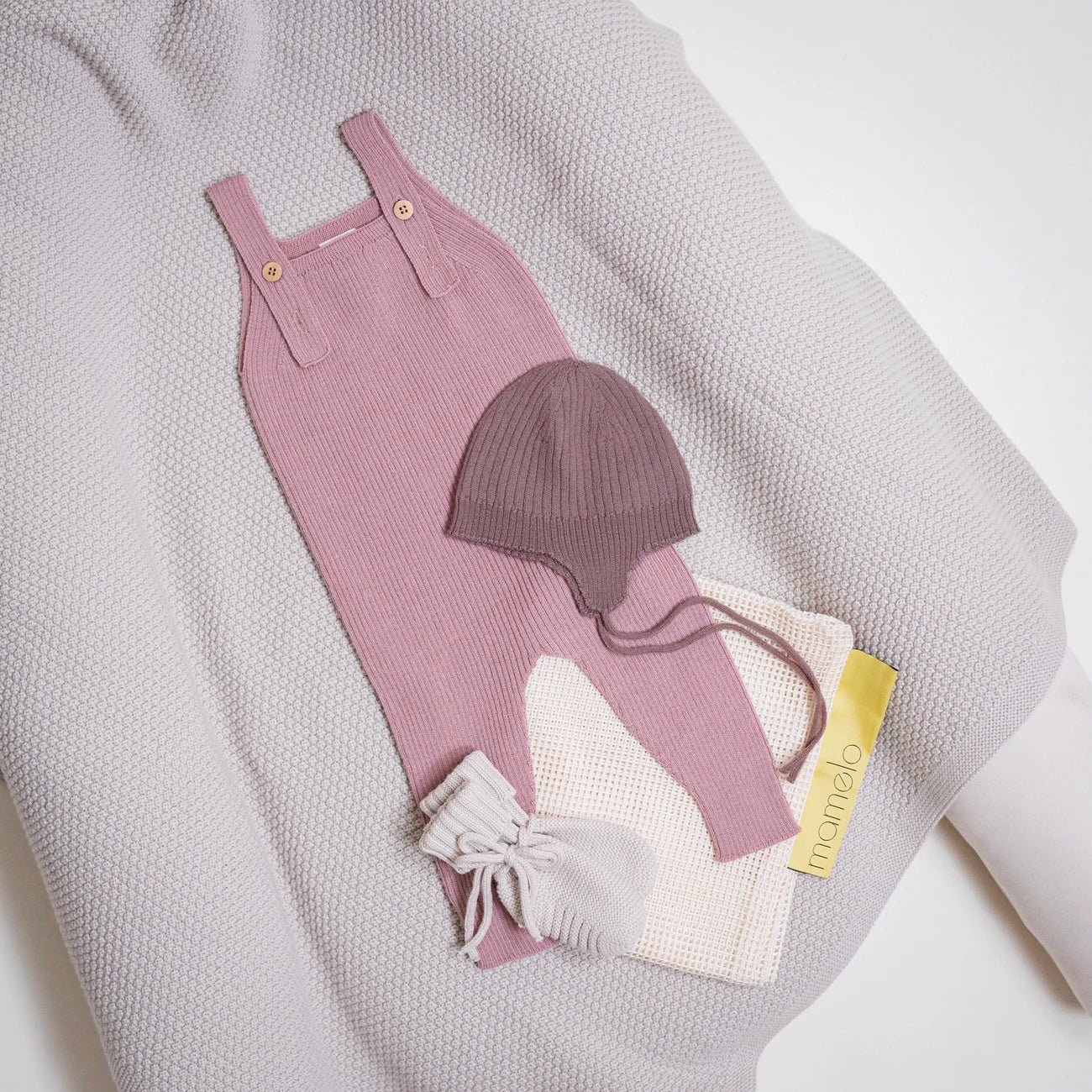 THE WOOLLY BABY HAT - mauve - Mamelo Shop