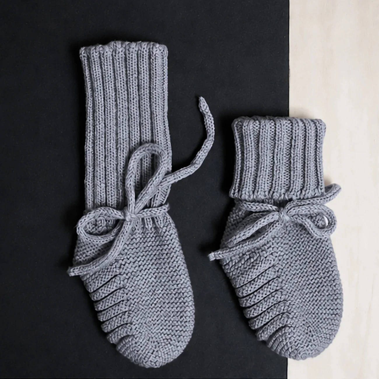 THE WOOLLY BABY BOOTIE - cloud grey - Mamelo Shop