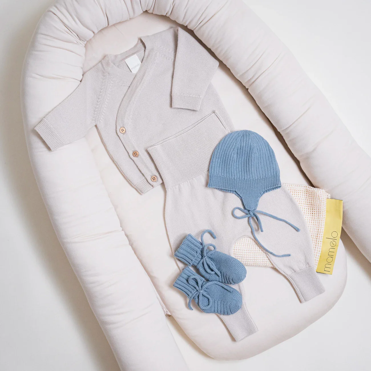THE WOOLLY BABY HAT - blue - Mamelo Shop